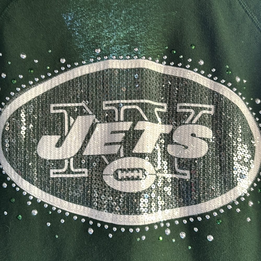 Jets sparkle full zip sweatshirt